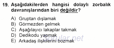 Erken Çocukluk Döneminde Gelişim 2 2014 - 2015 Dönem Sonu Sınavı 19.Soru