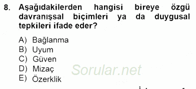 Erken Çocukluk Döneminde Gelişim 2 2014 - 2015 Dönem Sonu Sınavı 8.Soru