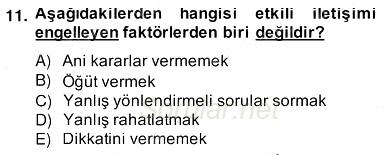 Özel Eğitim 2013 - 2014 Ara Sınavı 11.Soru