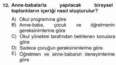 Özel Eğitim 2013 - 2014 Ara Sınavı 12.Soru