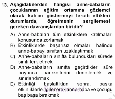 Özel Eğitim 2013 - 2014 Ara Sınavı 13.Soru