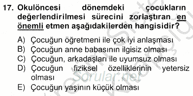 Özel Eğitim 2013 - 2014 Ara Sınavı 17.Soru