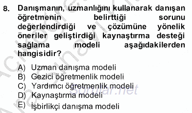 Özel Eğitim 2013 - 2014 Ara Sınavı 8.Soru