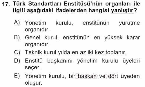 Kamu Özel Kesim Yapısı Ve İlişkileri 2015 - 2016 Tek Ders Sınavı 17.Soru