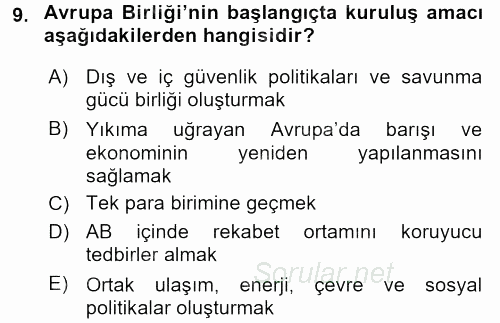 Kamu Özel Kesim Yapısı Ve İlişkileri 2015 - 2016 Tek Ders Sınavı 9.Soru