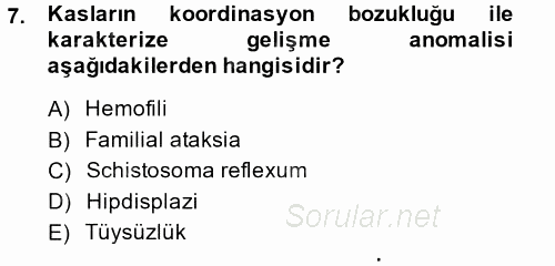 Doğum Bilgisi ve Suni Tohumlama 2014 - 2015 Dönem Sonu Sınavı 7.Soru