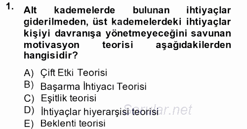 Satış Yönetimi ve Telefonda Satış 2013 - 2014 Dönem Sonu Sınavı 1.Soru