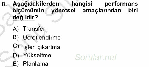 Satış Yönetimi ve Telefonda Satış 2013 - 2014 Dönem Sonu Sınavı 8.Soru