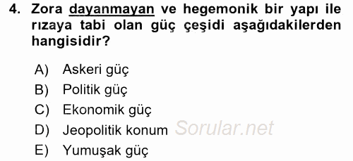 Diş Politika Analizi 2015 - 2016 Dönem Sonu Sınavı 4.Soru