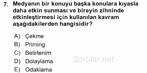Diş Politika Analizi 2015 - 2016 Dönem Sonu Sınavı 7.Soru