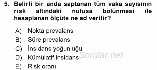 Sağlık Kurumları Yönetimi 1 2017 - 2018 Ara Sınavı 5.Soru