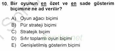 Sanayi Ekonomisi 2015 - 2016 Dönem Sonu Sınavı 10.Soru