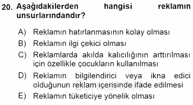 Sanayi Ekonomisi 2015 - 2016 Dönem Sonu Sınavı 20.Soru