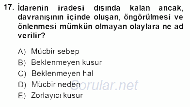 Özel Güvenlik Hukuku 2 2014 - 2015 Dönem Sonu Sınavı 17.Soru