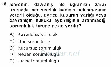 Özel Güvenlik Hukuku 2 2014 - 2015 Dönem Sonu Sınavı 18.Soru
