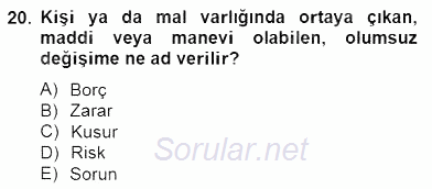 Özel Güvenlik Hukuku 2 2014 - 2015 Dönem Sonu Sınavı 20.Soru
