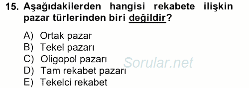 Spor Yönetimi 2014 - 2015 Dönem Sonu Sınavı 15.Soru