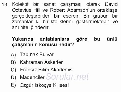 Fotoğraf Tarihi 2012 - 2013 Ara Sınavı 13.Soru