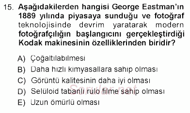 Fotoğraf Tarihi 2012 - 2013 Ara Sınavı 15.Soru