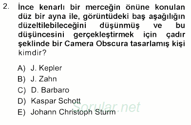 Fotoğraf Tarihi 2012 - 2013 Ara Sınavı 2.Soru