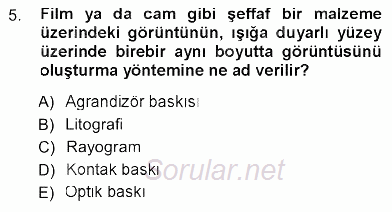 Fotoğraf Tarihi 2012 - 2013 Ara Sınavı 5.Soru