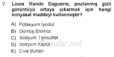 Fotoğraf Tarihi 2012 - 2013 Ara Sınavı 7.Soru