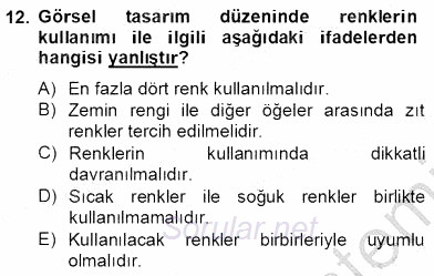 İng. Öğretmenliğinde Öğretim Teknolojileri Ve Materyal Tasarımı 2 2012 - 2013 Dönem Sonu Sınavı 12.Soru