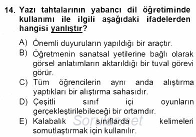 İng. Öğretmenliğinde Öğretim Teknolojileri Ve Materyal Tasarımı 2 2012 - 2013 Dönem Sonu Sınavı 14.Soru