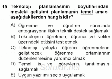 İng. Öğretmenliğinde Öğretim Teknolojileri Ve Materyal Tasarımı 2 2012 - 2013 Dönem Sonu Sınavı 15.Soru
