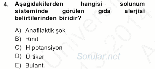 Gıda Güvenliğinin Temel Prensipleri 2013 - 2014 Ara Sınavı 4.Soru