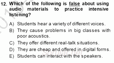 Okuma Ve Dinleme Öğretimi 2013 - 2014 Dönem Sonu Sınavı 12.Soru