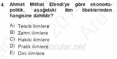 Türkiye´de Felsefenin Gelişimi 1 2014 - 2015 Ara Sınavı 4.Soru