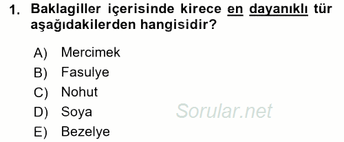 Gıda Coğrafyası 2017 - 2018 Dönem Sonu Sınavı 1.Soru