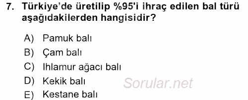 Gıda Coğrafyası 2017 - 2018 Dönem Sonu Sınavı 7.Soru