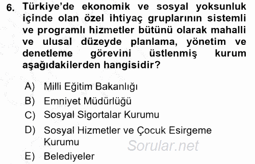 Bakım Elemanı Yetiştirme Ve Geliştirme 3 2016 - 2017 3 Ders Sınavı 6.Soru