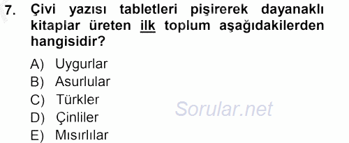 İletişim Ortamları Tasarımı 2012 - 2013 Ara Sınavı 7.Soru