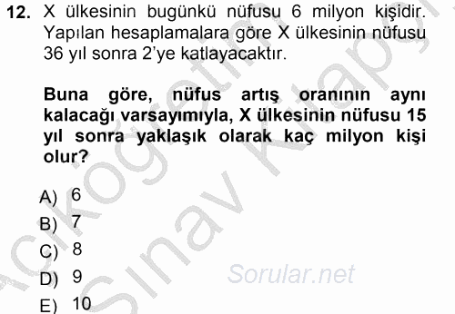 Matematiksel İktisat 2012 - 2013 Ara Sınavı 12.Soru