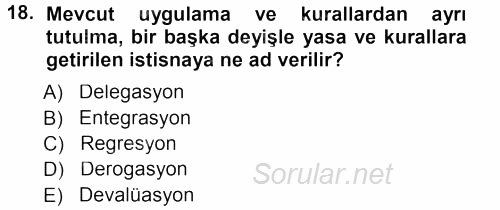 Ulaştırma Sistemleri 2013 - 2014 Tek Ders Sınavı 18.Soru