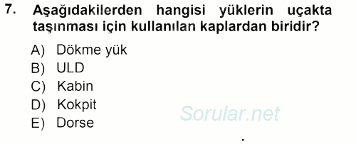Ulaştırma Sistemleri 2013 - 2014 Tek Ders Sınavı 7.Soru