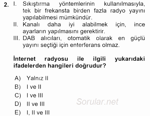 Yeni İletişim Teknolojileri 2017 - 2018 Dönem Sonu Sınavı 2.Soru