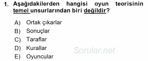 Uluslararası İlişkiler Kuramları 1 2015 - 2016 Dönem Sonu Sınavı 1.Soru