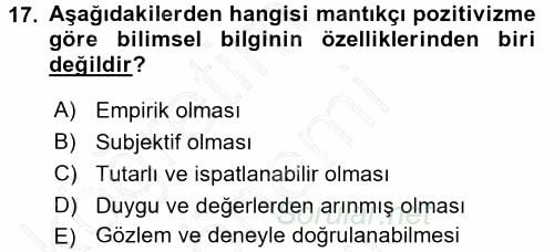 Uluslararası İlişkiler Kuramları 1 2015 - 2016 Dönem Sonu Sınavı 17.Soru