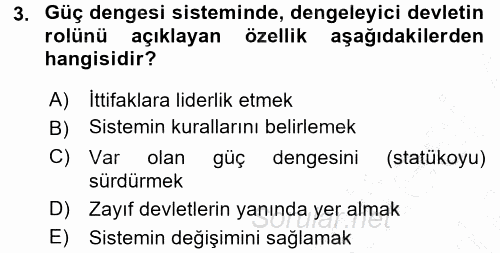 Uluslararası İlişkiler Kuramları 1 2015 - 2016 Dönem Sonu Sınavı 3.Soru