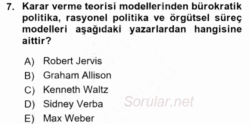 Uluslararası İlişkiler Kuramları 1 2015 - 2016 Dönem Sonu Sınavı 7.Soru