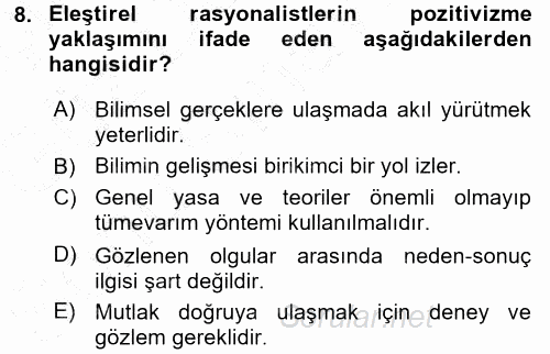 Uluslararası İlişkiler Kuramları 1 2015 - 2016 Dönem Sonu Sınavı 8.Soru