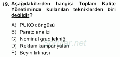 Yönetim ve Organizasyon 2 2013 - 2014 Ara Sınavı 19.Soru