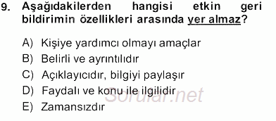 Yönetim ve Organizasyon 2 2013 - 2014 Ara Sınavı 9.Soru