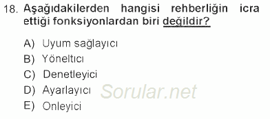 Din Eğitimi Ve Din Hizmetlerinde Rehberlik 2012 - 2013 Tek Ders Sınavı 18.Soru