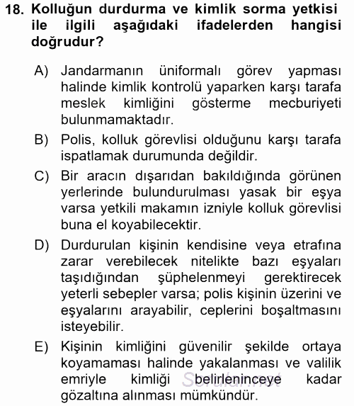 Temel İnsan Hakları Bilgisi 2 2016 - 2017 Dönem Sonu Sınavı 18.Soru