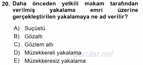 Temel İnsan Hakları Bilgisi 2 2016 - 2017 Dönem Sonu Sınavı 20.Soru